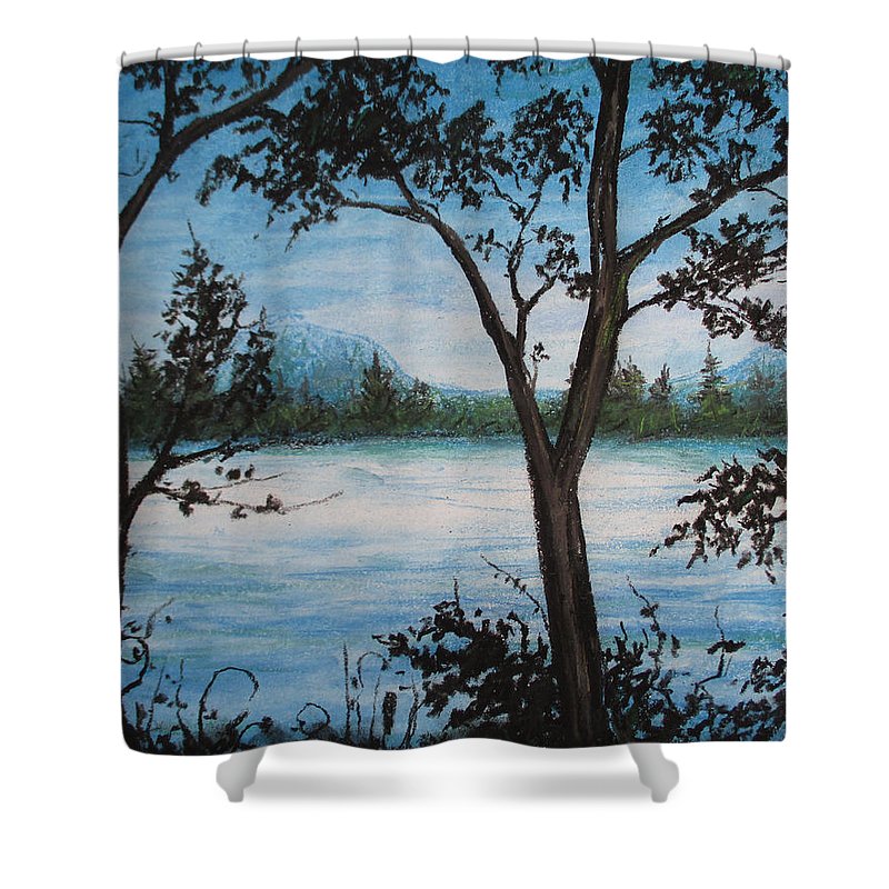 Blue Bloo Night - Shower Curtain