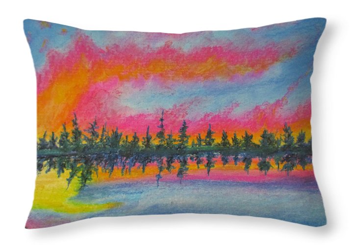 Candycane Sunset - Throw Pillow