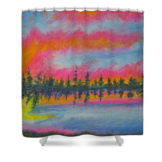 Candycane Sunset - Shower Curtain