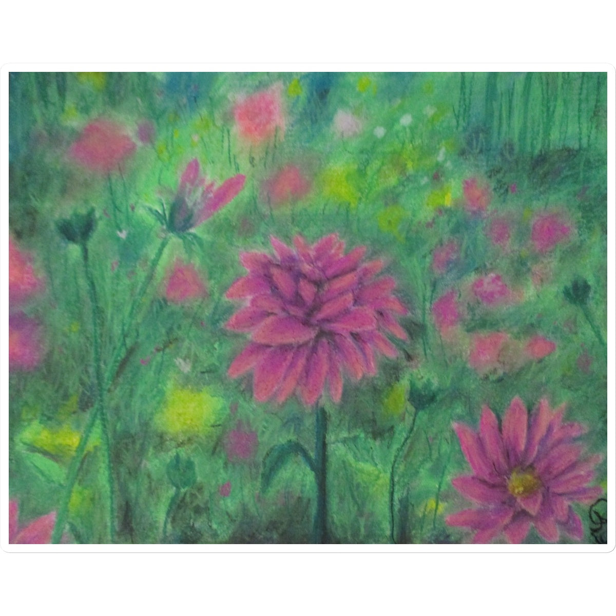 Poet and her Soul Speaking Paintings ~ prints, originals and more  In the fields wild flowers grow A playful colour flow Hiding peeking spreading light Across the lands and out of sight  Original Artwork and Poetry of Artist Jen Shearer  This is a original painting printed on product