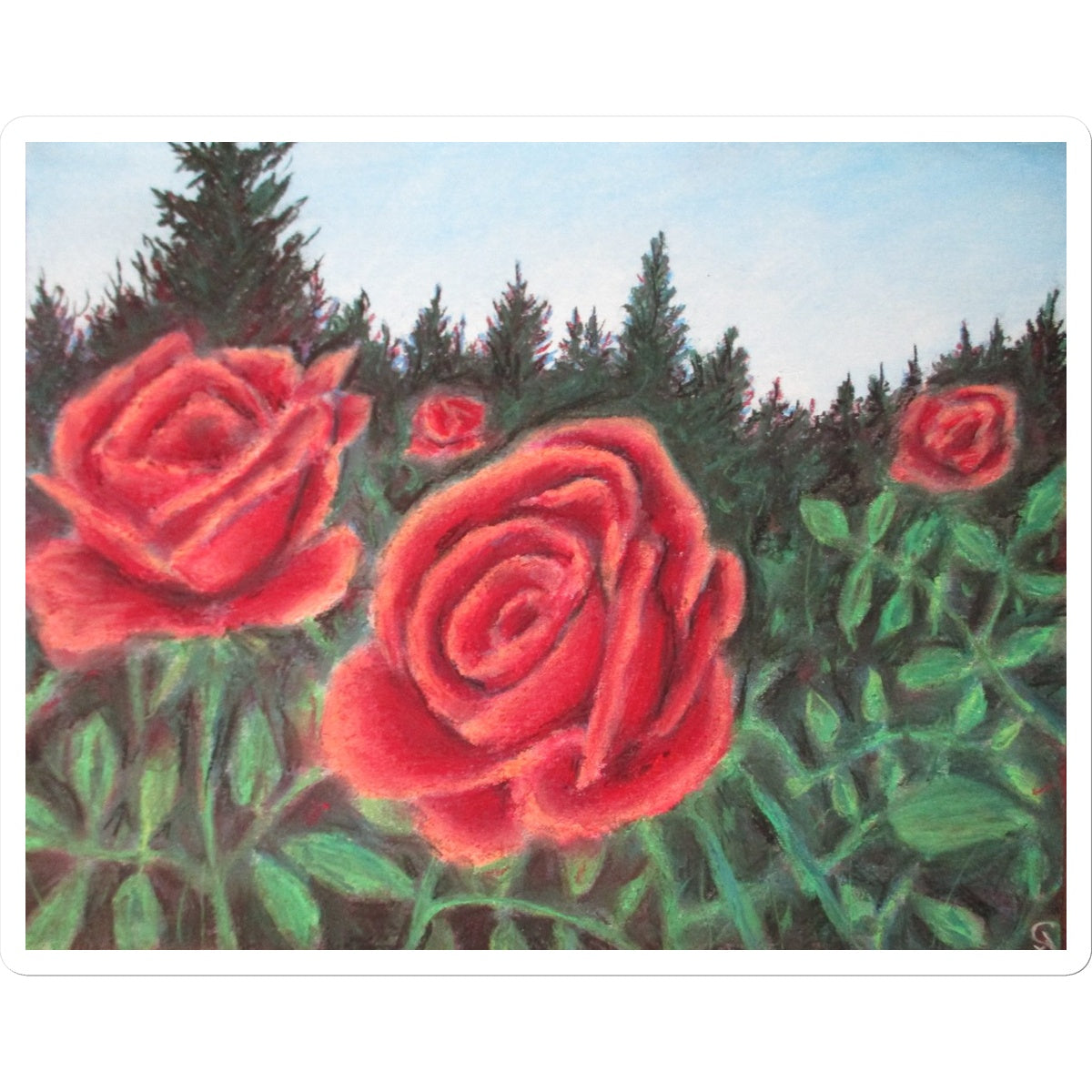 Poet and her Soul Speaking Paintings ~ prints, originals and more  Rosy red and pure A sight to cure Cure the sight Open to love Giving and receiving From above  Original Artwork and Poetry of Artist Jen Shearer   This is a original painting printed on product.