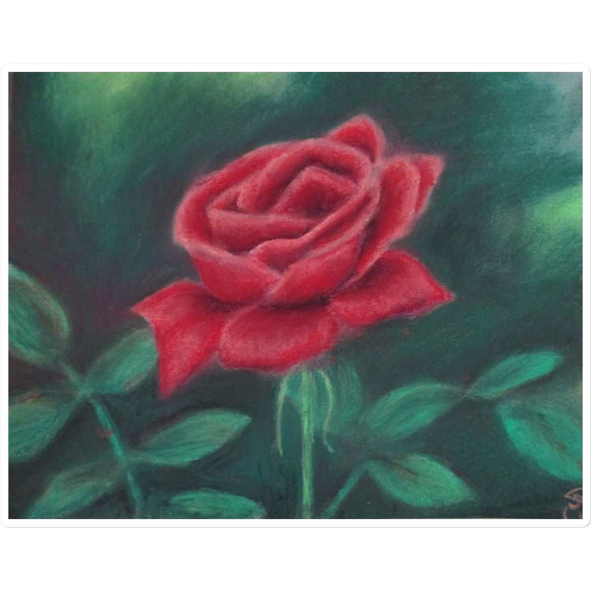 Poet and her Soul Speaking Paintings ~ prints, originals and more  Petals of rose Time on froze Each petal in a place Folding bending with grace  Original Artwork and Poetry of Artist Jen Shearer   This is a original painting printed on product.