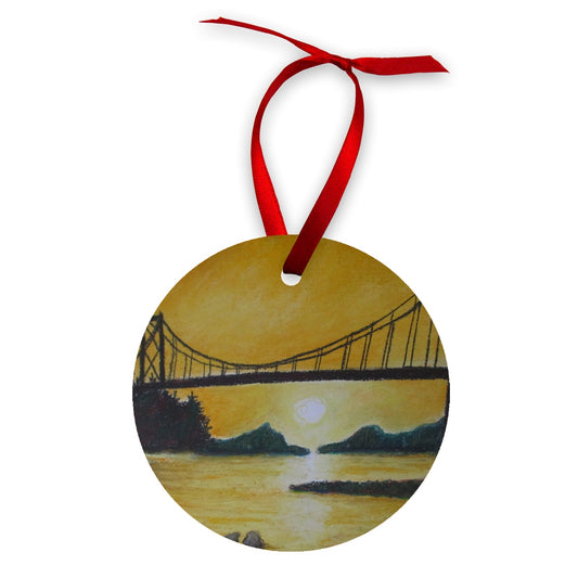 Bridge of Yellow ~ Wood Ornament