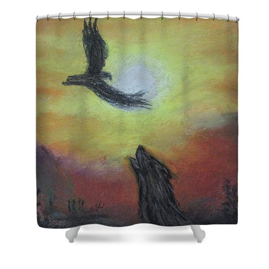 Howling Sunset - Shower Curtain