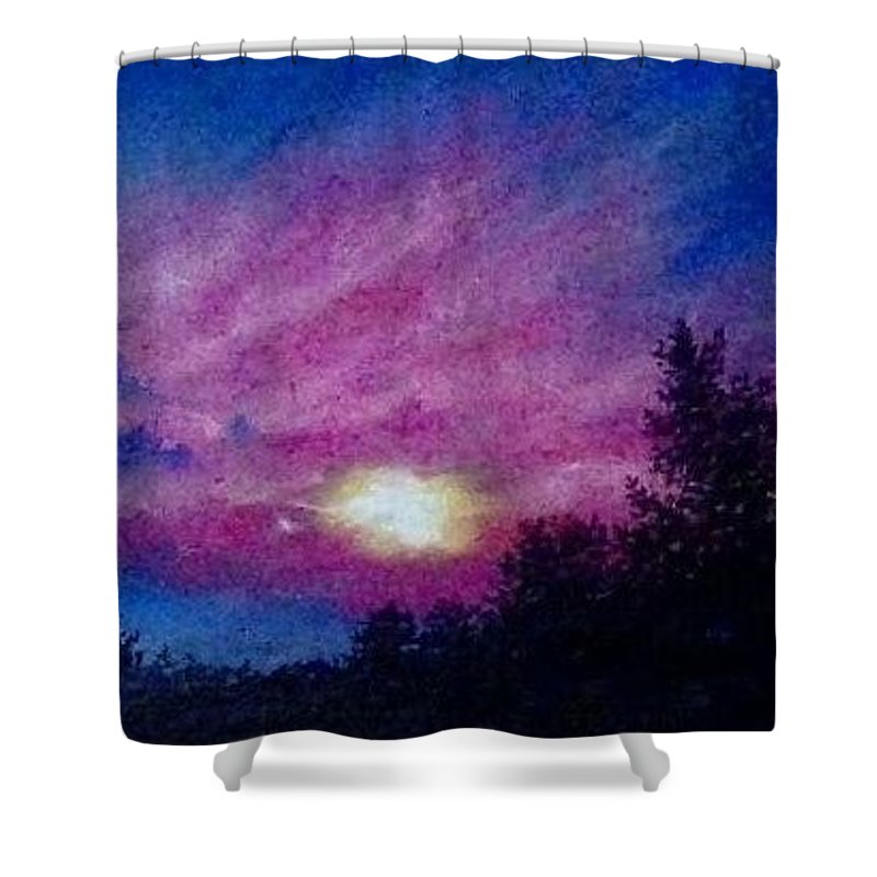 Light Streams in Midnight Dreams - Shower Curtain