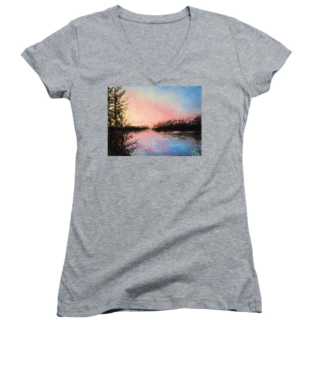 Night Streams in Sunset Dreams  - Women's V-Neck