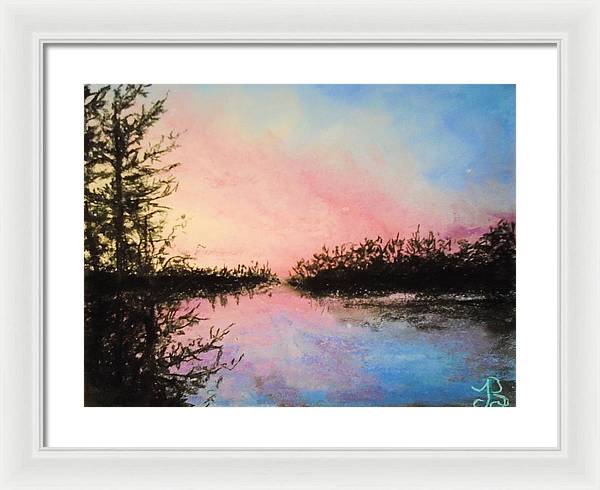 Night Streams in Sunset Dreams  - Framed Print