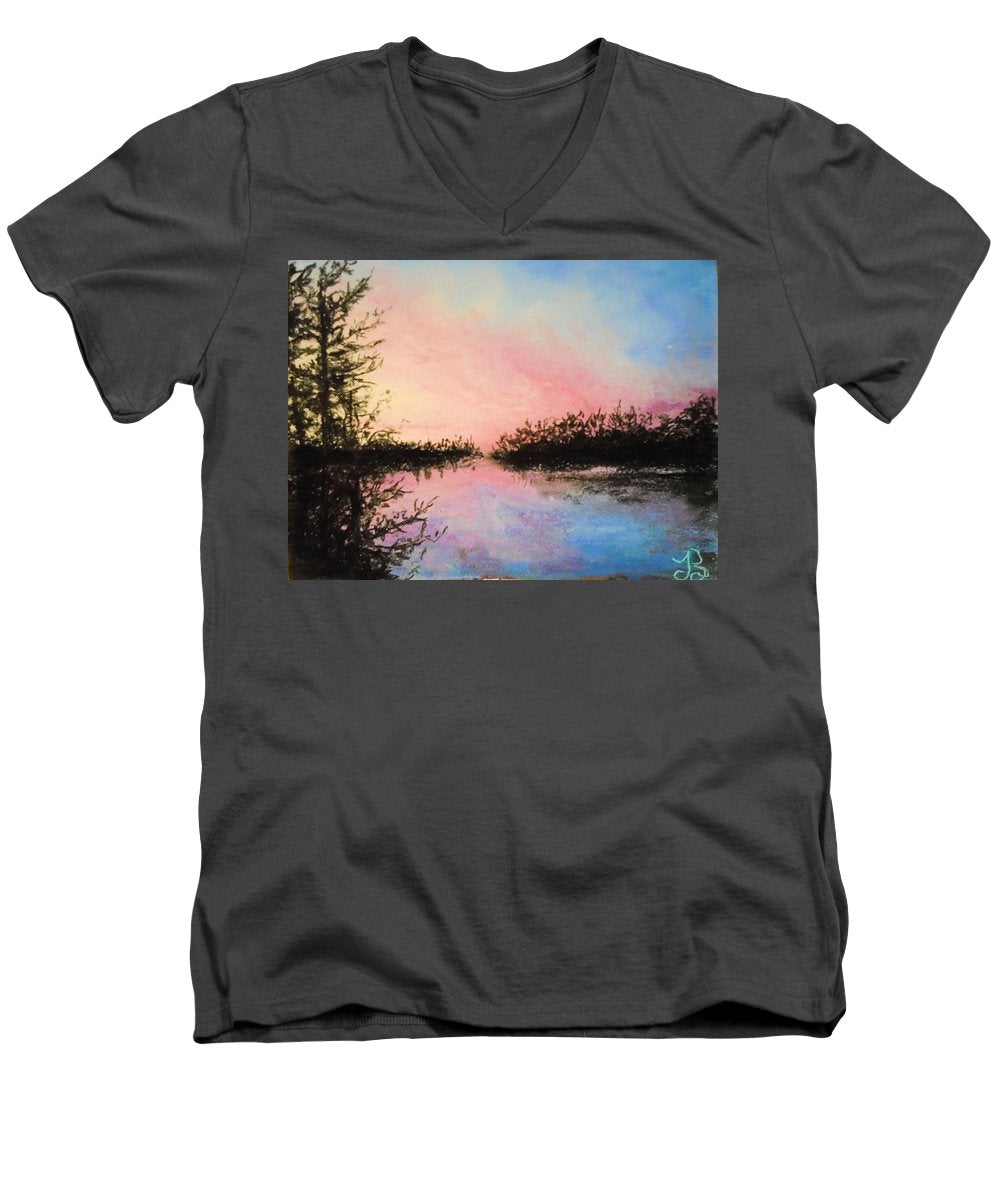 Night Streams in Sunset Dreams  - Men's V-Neck T-Shirt