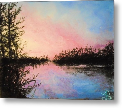 Night Streams in Sunset Dreams  - Metal Print