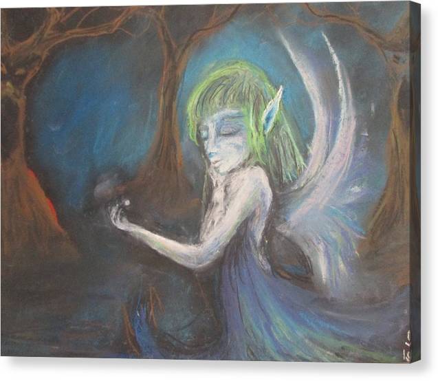 Poet and her Soul Speaking Paintings ~ prints, originals and more  In the forest of the night One goes with insight Alone walk in the woods Twinkling with a heart full of goods  Original Artwork and Poetry of Artist Jen Shearer  This is a original soft pastel painting printed on product.