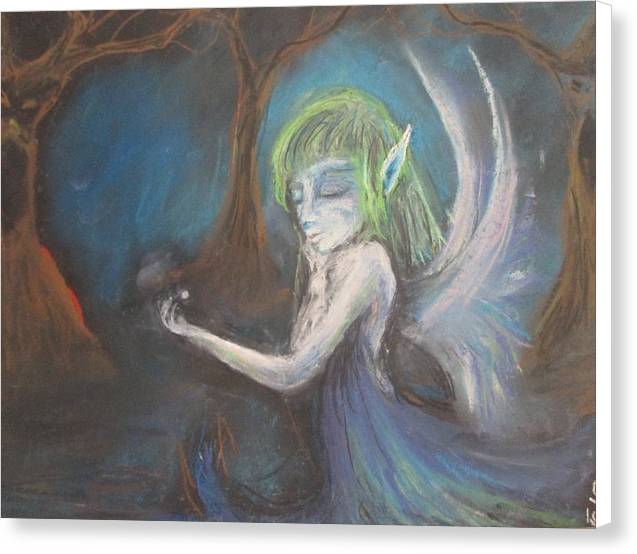 Poet and her Soul Speaking Paintings ~ prints, originals and more  In the forest of the night One goes with insight Alone walk in the woods Twinkling with a heart full of goods  Original Artwork and Poetry of Artist Jen Shearer  This is a original soft pastel painting printed on product.