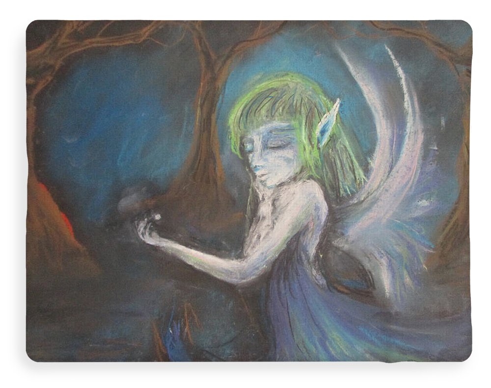 Poet and her Soul Speaking Paintings ~ prints, originals and more  In the forest of the night One goes with insight Alone walk in the woods Twinkling with a heart full of goods  Original Artwork and Poetry of Artist Jen Shearer  This is a original soft pastel painting printed on product.