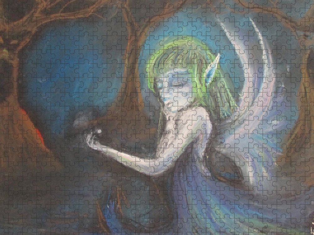 Poet and her Soul Speaking Paintings ~ prints, originals and more  In the forest of the night One goes with insight Alone walk in the woods Twinkling with a heart full of goods  Original Artwork and Poetry of Artist Jen Shearer  This is a original soft pastel painting printed on product.