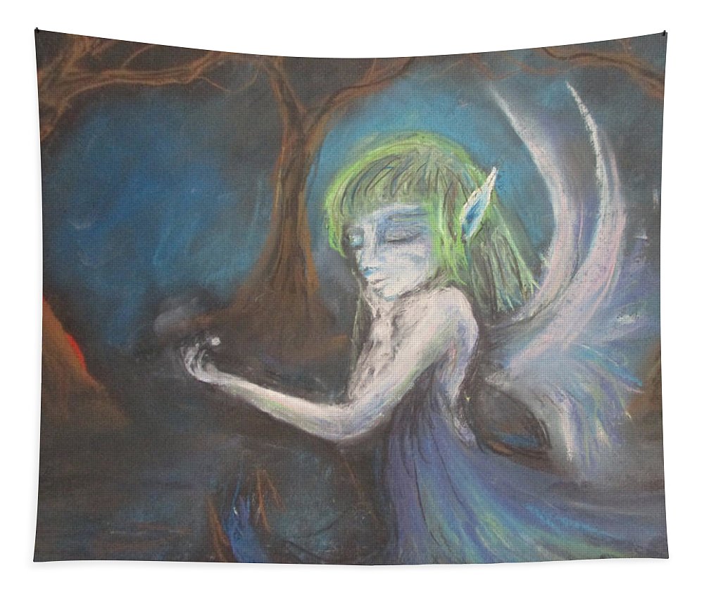 Poet and her Soul Speaking Paintings ~ prints, originals and more  In the forest of the night One goes with insight Alone walk in the woods Twinkling with a heart full of goods  Original Artwork and Poetry of Artist Jen Shearer  This is a original soft pastel painting printed on product.