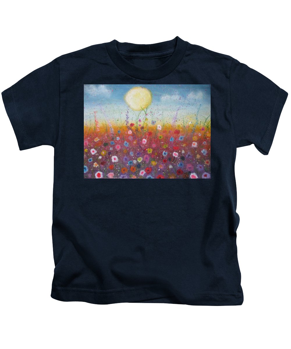 PetalledPoet and her Soul Speaking Paintings ~ prints, originals and more  A nature thing A colour flower ring Love and petal In the open meadow Growing a daylight fling  Original Artwork and Poetry of Artist Jen Shearer  This is a original painting printed on product.Skies - Kids T-Shirt - Twinktrin