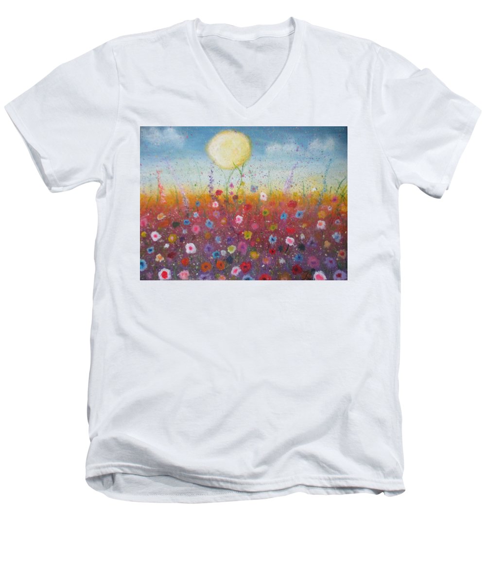 Petalled Skies - Men's V-Neck T-Shirt - Twinktrin