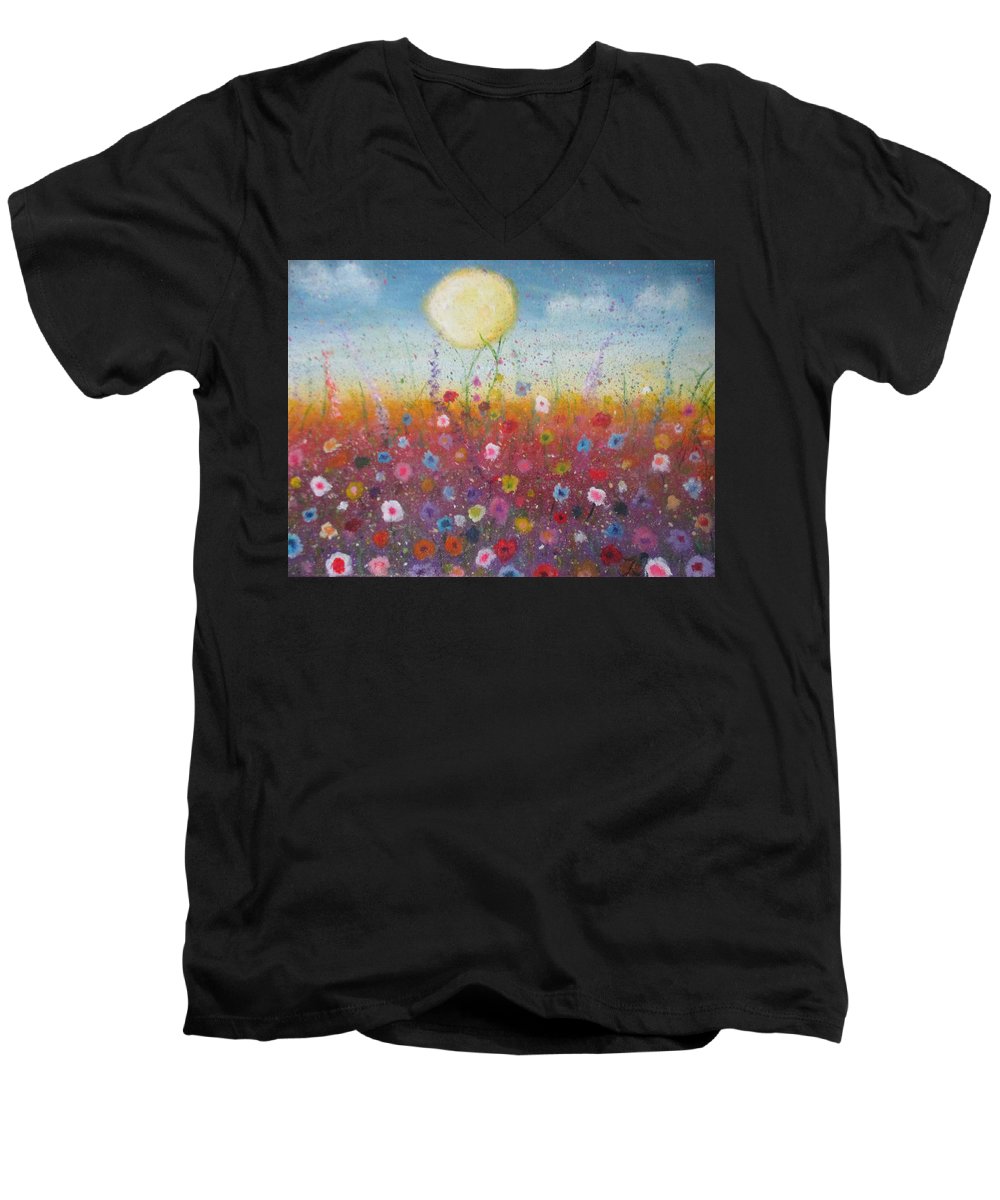 Petalled Skies - Men's V-Neck T-Shirt - Twinktrin