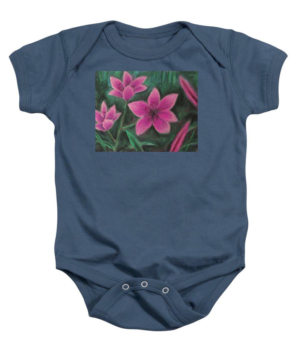 Pink Lilies - Baby Onesie