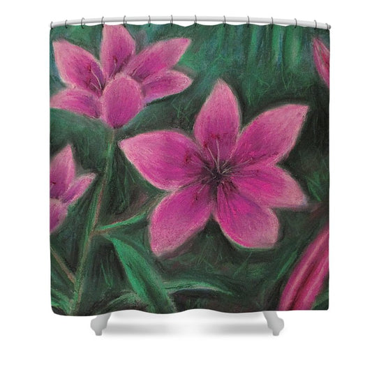 Pink Lilies - Shower Curtain