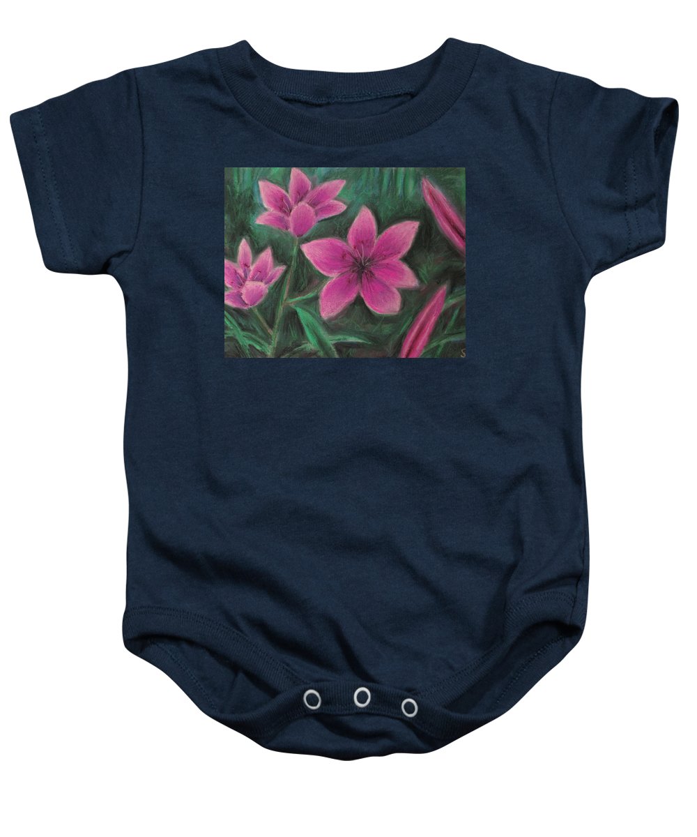 Pink Lilies - Baby Onesie