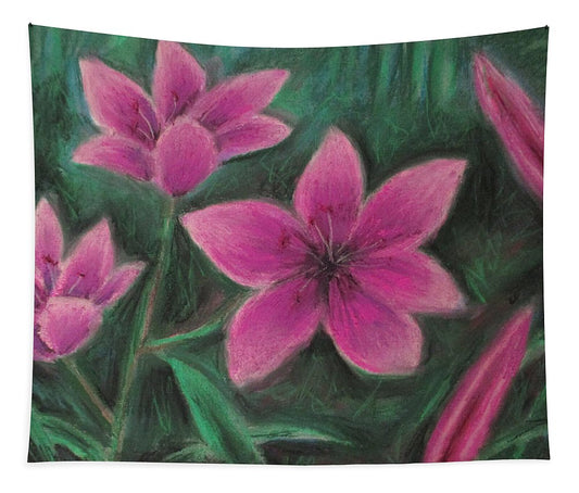 Pink Lilies - Tapestry