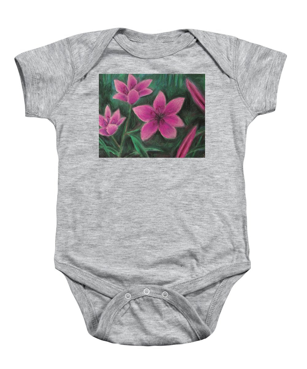 Pink Lilies - Baby Onesie