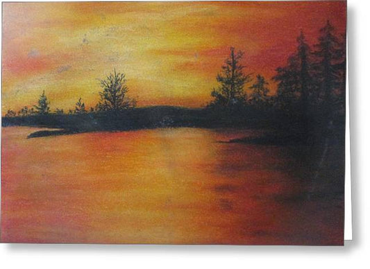 Red Sunset - Greeting Card
