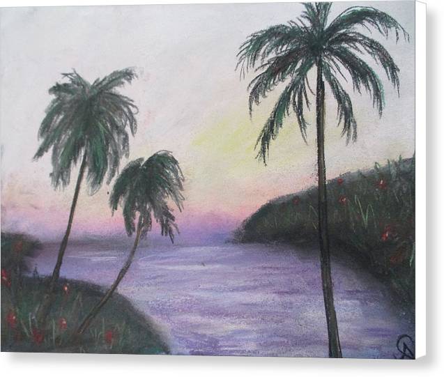 Setting Palm Trees - Canvas Print