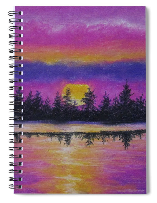 Setting Sea Sun - Spiral Notebook