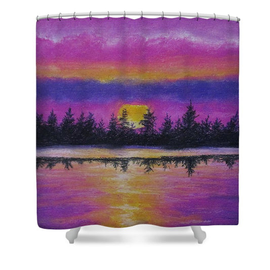 Setting Sea Sun - Shower Curtain