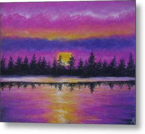 Setting Sea Sun - Metal Print