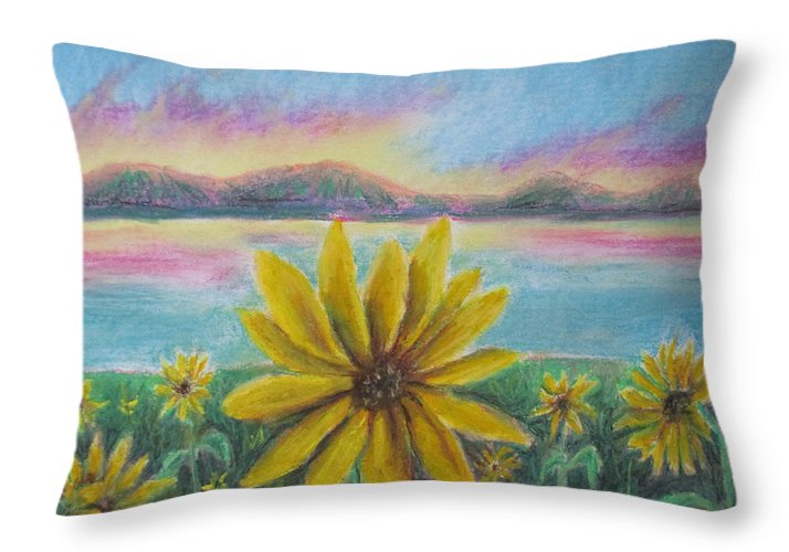 Setting Sunflower - Throw Pillow