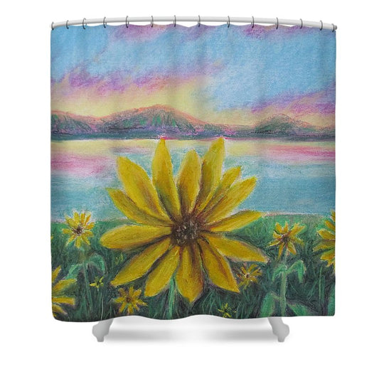 Setting Sunflower - Shower Curtain