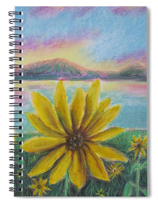 Setting Sunflower - Spiral Notebook