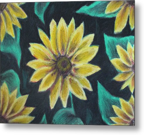 Sunflower Meeting - Metal Print