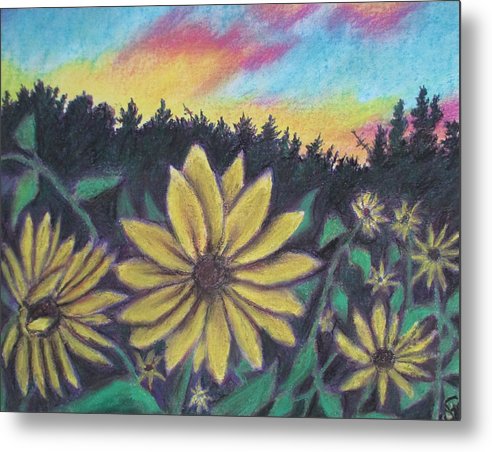 Sunflower Sunset - Metal Print