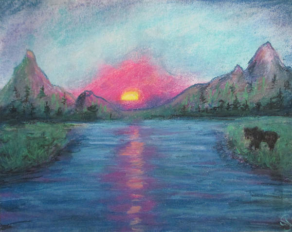 Poet and her Soul Speaking Paintings ~ prints, originals and more  Where the grass is greener View is cleaner Only because we earned it  Original Artwork and Poetry of Artist Jen Shearer  This is a original soft pastel painting printed on product.