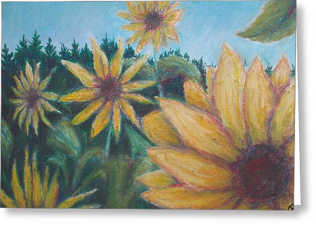 Poet and her Soul Speaking Paintings ~ prints, originals and more  Sunflowers dancing In the light prancing Swaying to reach the view A sunny day for flowers too  Original Artwork and Poetry of Artist Jen Shearer  This is a original painting printed on product.