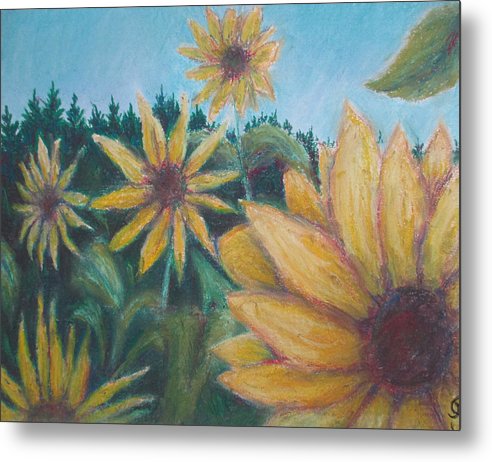 Poet and her Soul Speaking Paintings ~ prints, originals and more  Sunflowers dancing In the light prancing Swaying to reach the view A sunny day for flowers too  Original Artwork and Poetry of Artist Jen Shearer  This is a original painting printed on product.