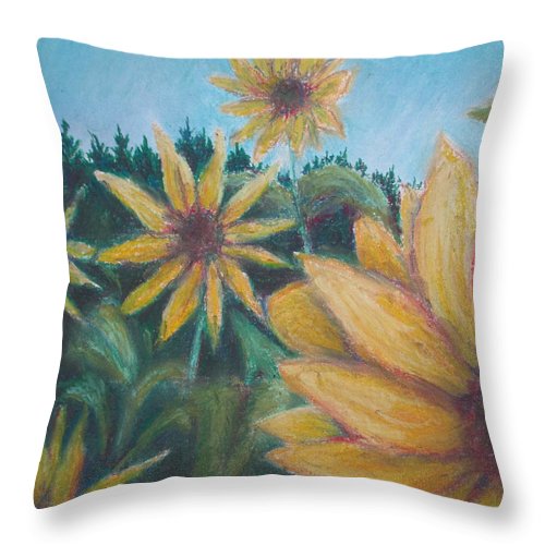 Poet and her Soul Speaking Paintings ~ prints, originals and more  Sunflowers dancing In the light prancing Swaying to reach the view A sunny day for flowers too  Original Artwork and Poetry of Artist Jen Shearer  This is a original painting printed on product.