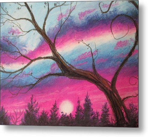 Sunsetting Tree - Metal Print