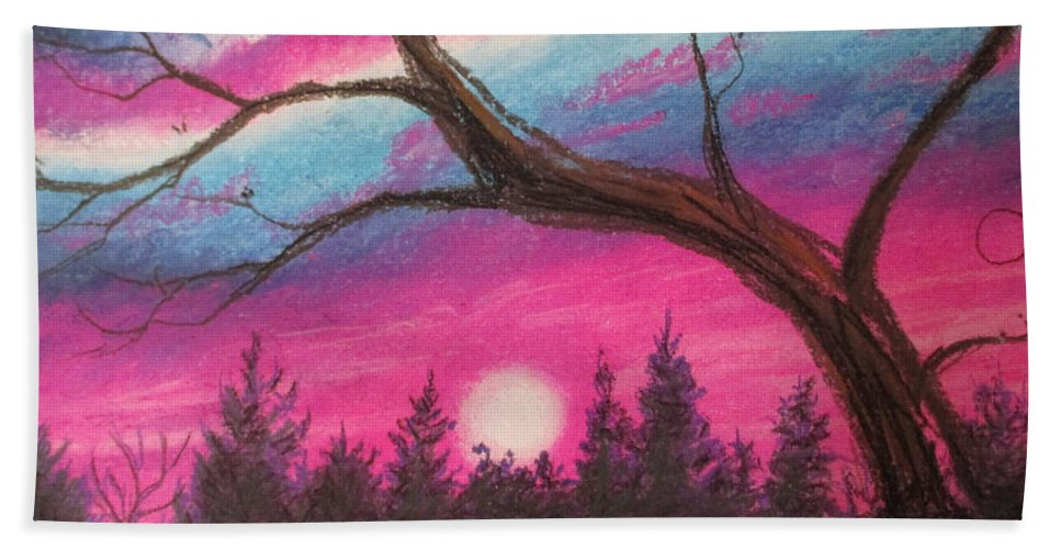 Sunsetting Tree - Beach Towel