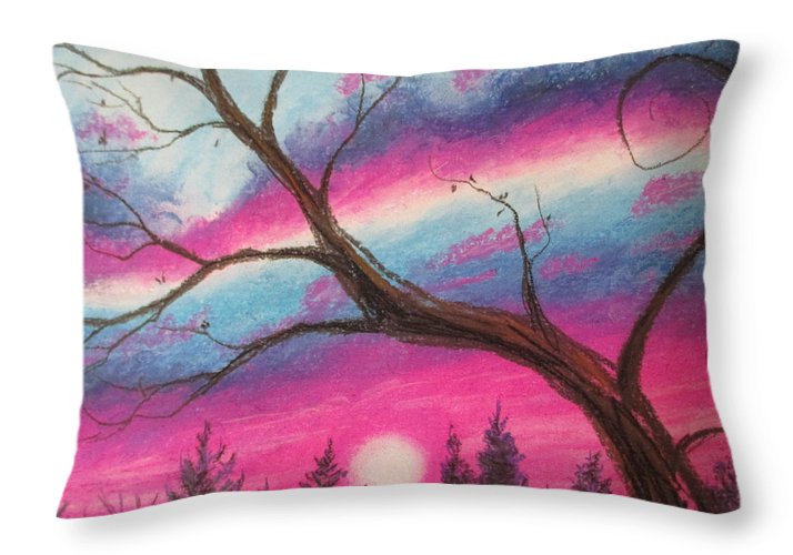 Sunsetting Tree - Throw Pillow