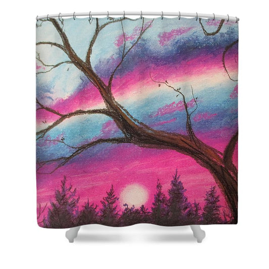 Sunsetting Tree - Shower Curtain