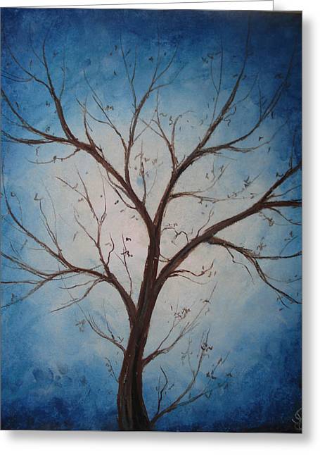 True Tree Blue - Greeting Card